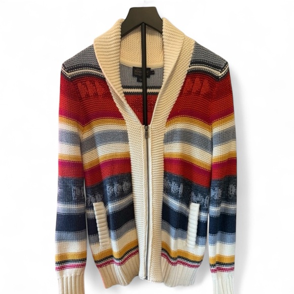 Pendleton Sweaters - NWOT - Pendelton Zip Cardigan Sweater - Unisex, Colorful stripes